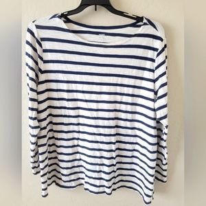 Old Navy 2X navy and white striped t-shirt